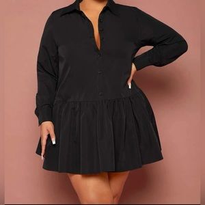 Plus pleated Hem Smock dress